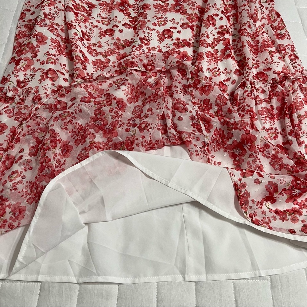 Lulus Sweetly Blooming Ivory Floral Print Tiered Maxi Skirt Size S - Picture 8 of 11